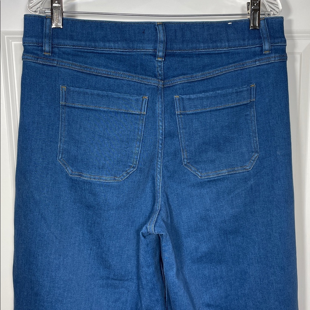 SPANX Shape Cropped Jeans Size XL Wide Leg Washed Blue Pull Up - Picture 8 of 15